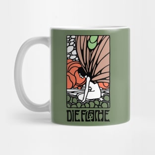 Die Flache Trippy Butterfly Nymph Retro Vintage Poster Mug